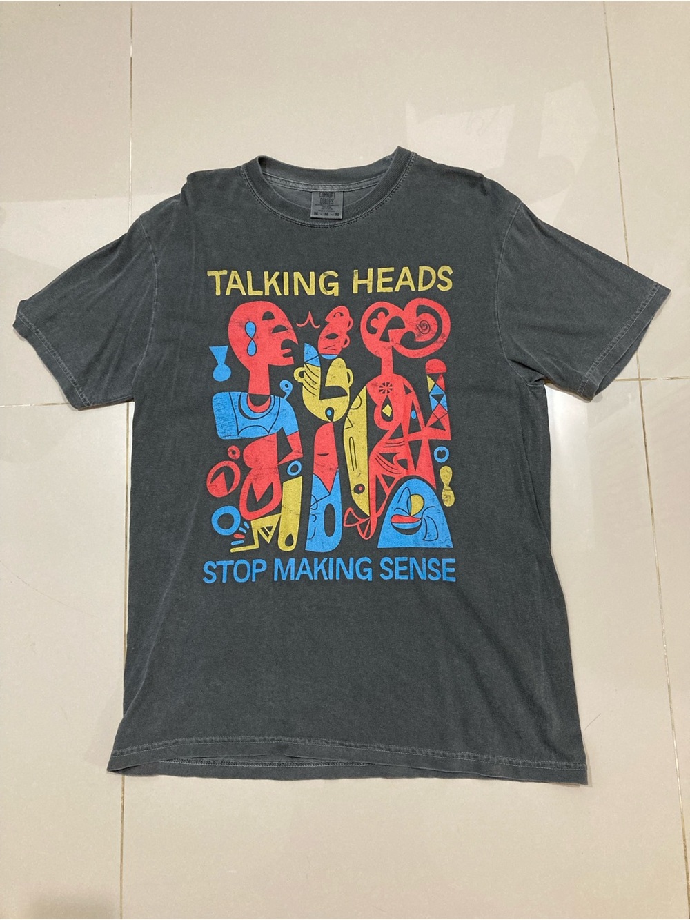 Talking Heads Graphic Tee - Black with Red & Yellow Print